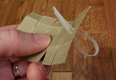 Inserting the Loop for the Sputnik DIY Cat Toy inserting the loop for the sputnik diy cat toy